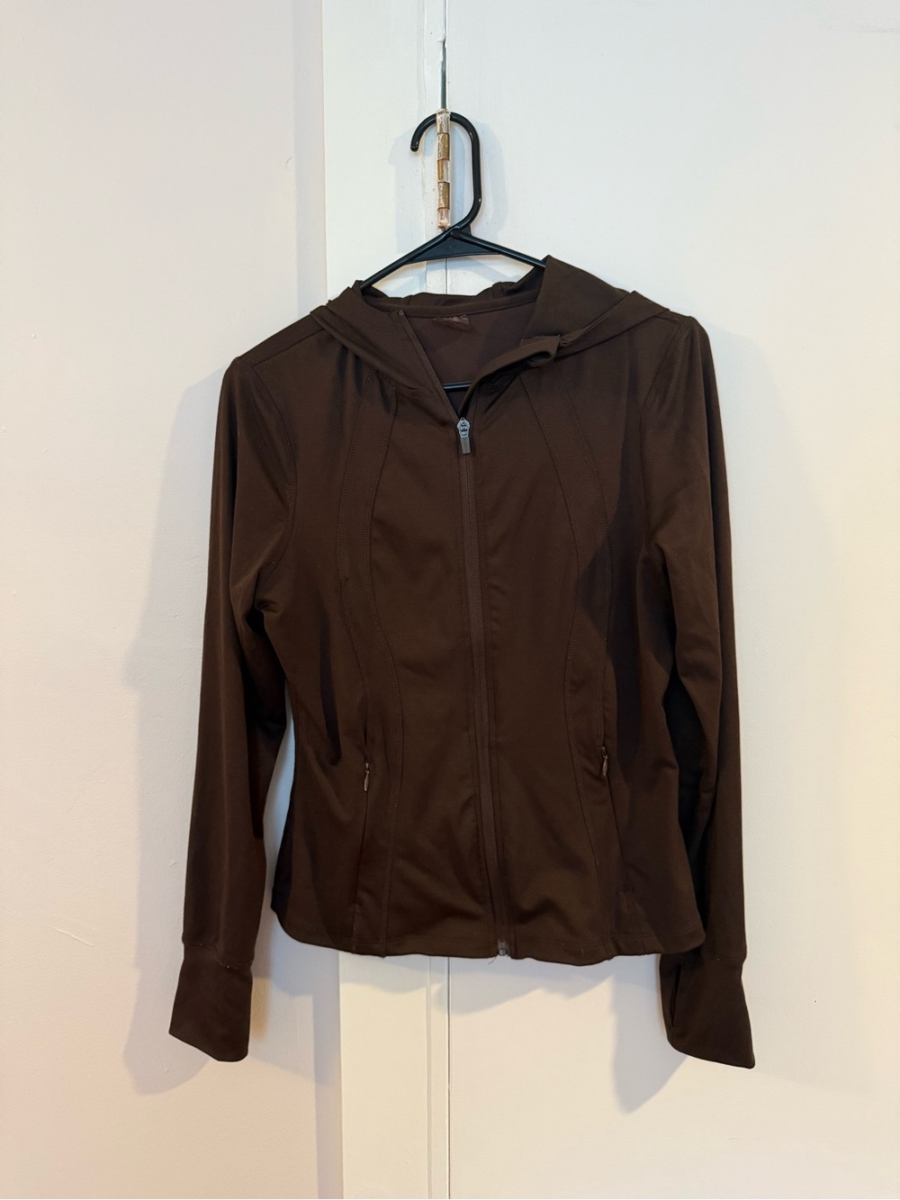 Danskin Brown Hooded Zip-Front Utility Jacket